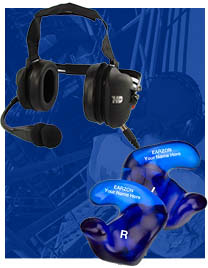 Image of molded earpieces and headset